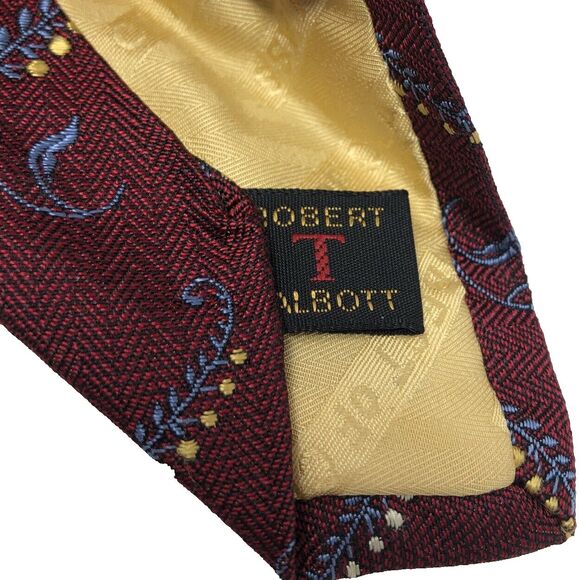 Nordstrom Robert Talbott Jaquard Silk Tie Hand Sewn Leaf Pattern VTG USA - Picture 6 of 9
